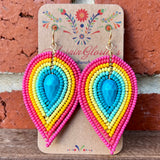 Large Gradient Beaded Petal Earrings