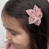 Small Beaded Flower Hair Clip and Brooch Pin