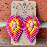 Large Gradient Beaded Petal Earrings