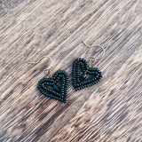Tiny Beaded Heart Earrings
