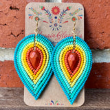 Large Gradient Beaded Petal Earrings