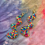 Beaded Squiggle Earrings