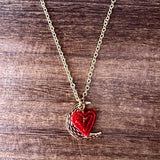 Beaded Heart Charm Necklaces