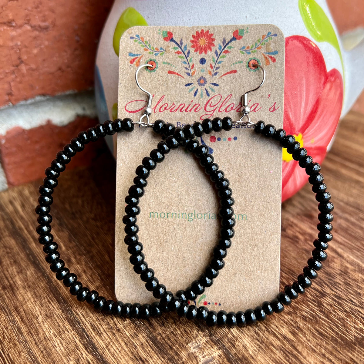 Beaded Fringe Hoop Earrings – MorninGloria's