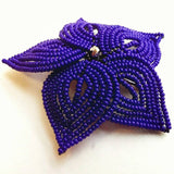 Large Beaded Flower Bridal Hair Piece and Brooch Pin