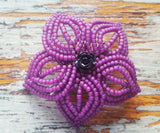 Small Beaded Flower Hair Clip and Brooch Pin