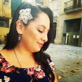 Large Beaded Flower Bridal Hair Piece and Brooch Pin