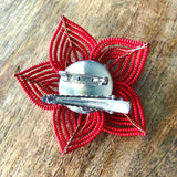 Large Beaded Hair Flower and Brooch Pin