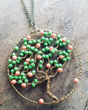 Beaded Wire Tree of Life Necklace