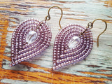 Medium Beaded Petal Earrings