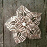 Large Beaded Flower Bridal Hair Piece and Brooch Pin
