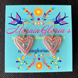 Tiny Beaded Heart Earrings