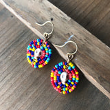 Small Dia De Los Muertos Beaded Earrings