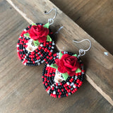Large Dia De Los Muertos Beaded Earrings