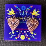 Small Beaded Heart Earrings