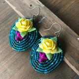 Large Dia De Los Muertos Beaded Earrings