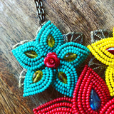 Como La Flor Beaded Flower Necklace