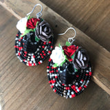 Dia De Los Muertos Flower Crown Calavera Beaded Earrings