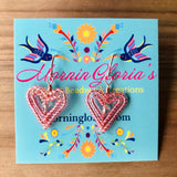 Tiny Beaded Heart Earrings