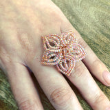 Small Beaded Flower Ring