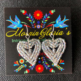 Small Beaded Heart Earrings