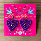 Small Beaded Heart Earrings