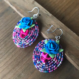 Large Dia De Los Muertos Beaded Earrings