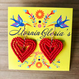Small Beaded Heart Earrings
