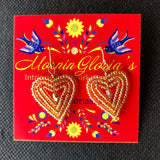 Small Beaded Heart Earrings