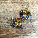 Small Beaded Heart Earrings
