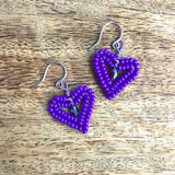 Tiny Beaded Heart Earrings