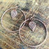 Beaded Hoop and Petal Earrings
