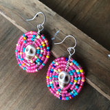 Medium Dia De Los Muertos Beaded Earrings