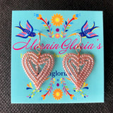 Small Beaded Heart Earrings
