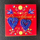 Small Beaded Heart Earrings