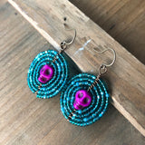 Medium Dia De Los Muertos Beaded Earrings