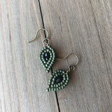 Tiny Beaded Petal Earrings