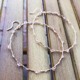 Wire Wrapped Crystal Copper Hoop Earrings