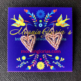 Tiny Beaded Heart Earrings