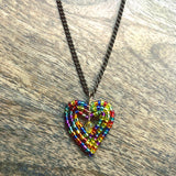 Small Beaded Heart Necklace