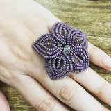 Large Beaded Flower Ring
