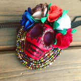 De Colores Calavera Skull Dia de los Muertos Rainbow Necklace