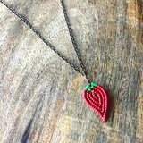 Teeny Tiny Beaded Chili Pepper Necklace