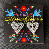 Tiny Beaded Heart Earrings