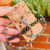 F*ck Ice Beaded Hoop Earrings