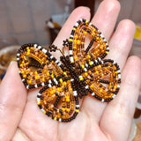 Beaded Monarch Butterfly Hair Piece and Brooch Pin
