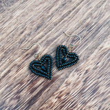Tiny Beaded Heart Earrings - Day 1