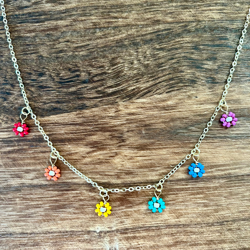 Buy Beaded Flower Daisy Necklace Belly Chain Seed Bead Necklace Handmade  Choker Indie Boho Minimalist Daisy Chain Summer Online in India - Etsy