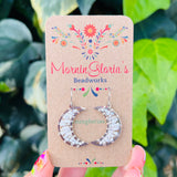 Small Beaded Crescent Luna Earrings