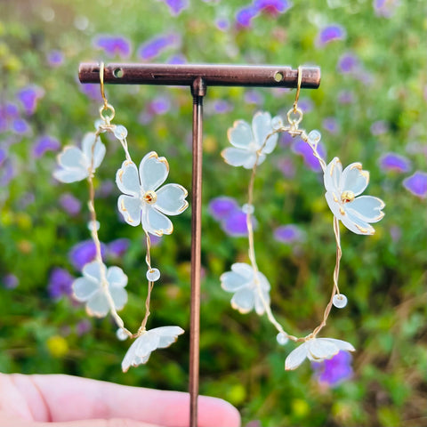 Fairy Flower Hoop Earrings